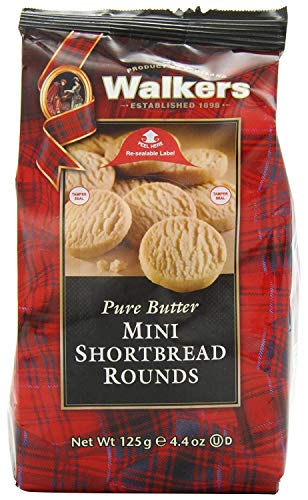 Walker's Shortbread Mini Rounds Cookies, Pure Butter Shortbread Cookies, 4.4 Oz Bag (Pack of 6)