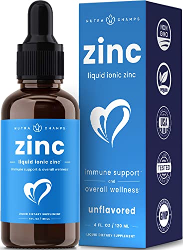 Liquid Zinc for Kids & Adults | Vegan, Pure Ionic Zinc Drops Enhanced with Vitamin C | Elemental Zinc Supplements for Immune Support | Sugar-Free Zinc Liquid 4 oz