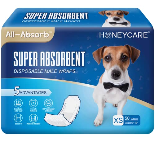 All-Absorb A27 Male Dog Wrap, 50 Count, Extra Small