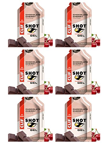 Clif Shot Energy Gel with Caffeine, Chocolate Cherry (Pack of 6)