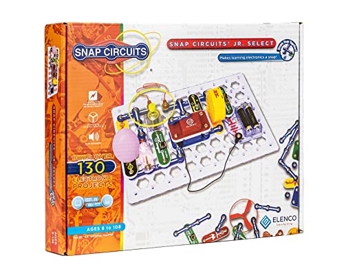 Snap Circuits Jr. Select SC-130 Electronics Exploration Kit | Over 130 Projects | Full Color Project Manual | 30+ Parts | STEM Educational Toys for Kids 8+