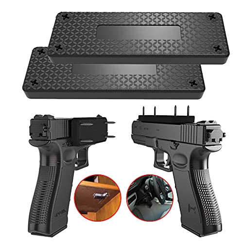 2 Pack Magnetic Handgun Wall Mount Concealed Tactical Gun & Firearm Camouflage Magnet Suction Support Holster Pistol Holder Indoor Gun Rack Cover Portable for Truck, Car, Vehicle, Table,Desk,Wall
