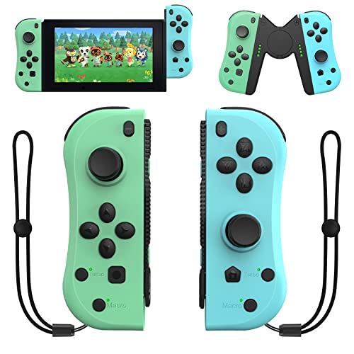 Joy Con Controller Replacement Campatiable for Nintendo Switch - Left and Right Neon Joycon with Wrist Strap, Alternatives for Nintendo Switch