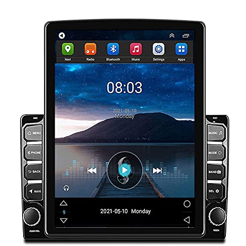 ZHNN Android 9.1 Double Din Car Stereo Radio 9.7 inch Vertical Touchscreen Head Unit with GPS in-Dash Navigation,Bluetooth,FM,WiFi,Support Rear Camera Input&Mirror Link