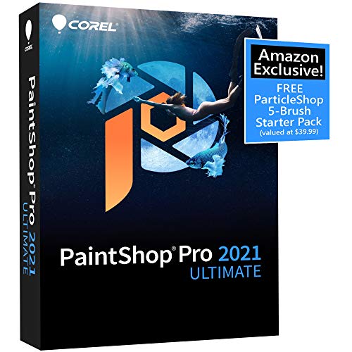 Corel PaintShop Pro 2021 Ultimate | Photo Editing & Graphic Design Software Plus Creative Collection | Amazon Exclusive 5-Brush Starter Pack [PC Disc] [Old Version]