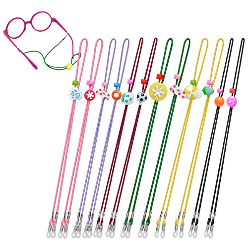 HALF CRESCEN Kids Glasses Strap (Pack of 12) Eyeglasses Straps for Kids, Sunglasses Holder Strap for Kids Girls