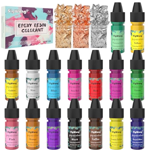 Epoxy Resin Pigment - 16 Colors Translucent Resin Colorant, Highly Concentrated Resin Dye for DIY Jewelry Making, AB Resin Coloring - 10ml