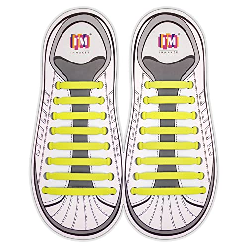 INMAKER No Tie Shoe Laces for Adults and Kids, Elastic Shoelaces for Sneakers, Rubber Silicone Tieless Laces