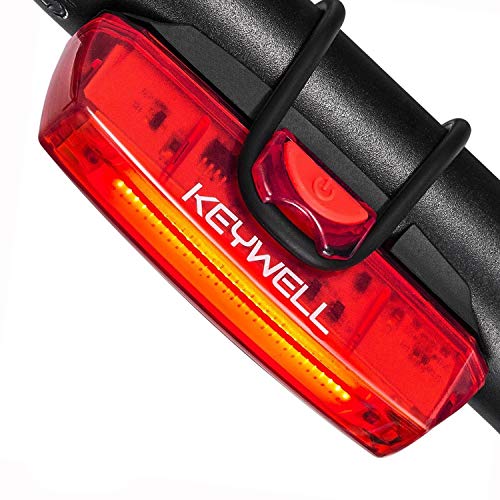 Bike Tail Light USB Rechargeable - Super Bright LED Rear Bicycle Light Clip On as Red Back Taillight with 6 Lighting Modes for Road Mountain Cycling Safety Accessories (Red)