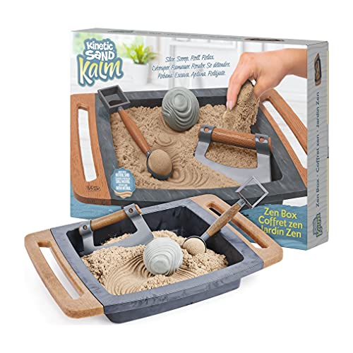 Kinetic Sand Kalm, Zen Garden Box Fidget Toy with All-Natural Kinetic Sand and 3 Tools for Relaxing Play, Sensory Toys, Sand Toys for Adults and Kids
