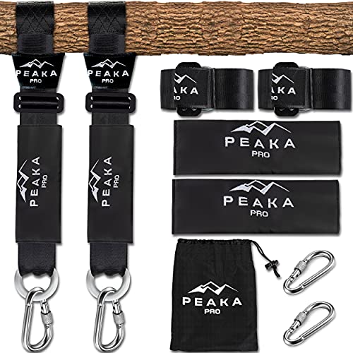 Peaka Pro Tree Swing Straps Hanging Kit - Adjustable 7-Foot Extra Long Hammock Tree Straps Portable, Swing Tree Straps with 2-Ton Tensile Strength - Tree Straps for Swings with Finger Pinch-Safe Cover