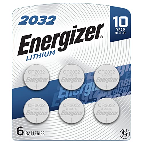 Energizer 2032 Batteries, Lithium CR2032 Watch Battery, 6 Count