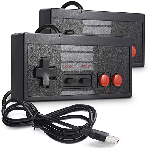 2 Pack Classic USB Controller for NES Gaming, miadore PC USB NES Controller Retro Game Pad Joystick Raspberry Pi Controller for Windows PC Mac Linux RetroPie NES Emulators