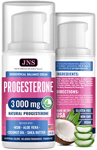Progesterone Cream (Bioidentical) for Menopause Relief 3000 mg - Made in USA - Bio-Identical Progesterone Cream for Women - Soy-Free & Non-GMO