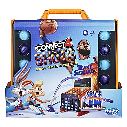 Hasbro Gaming Connect 4 Shots: Space Jam A New Legacy Edition , Inspired by The Movie with Lebron James, Fast-Action Game for Kids Ages 8 and Up , Blue