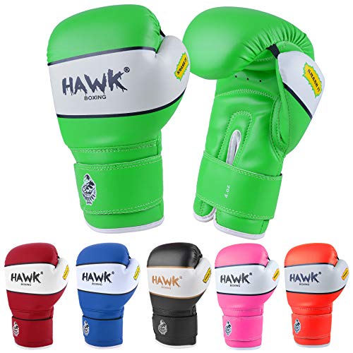 Kids Boxing Gloves for Kids Children Youth Punching Bag Kickboxing Muay Thai Mitts MMA Training Sparring Gloves (Green, 6 oz)