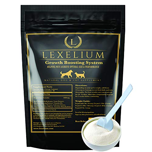 Lexelium Weight Gainer Supplement for Dogs & Cats - Muscle Building & Appetite Stimulation - 100% Natural Pet Supplement to Add Weight & Increase Immunity in Puppies and Kittens -200g