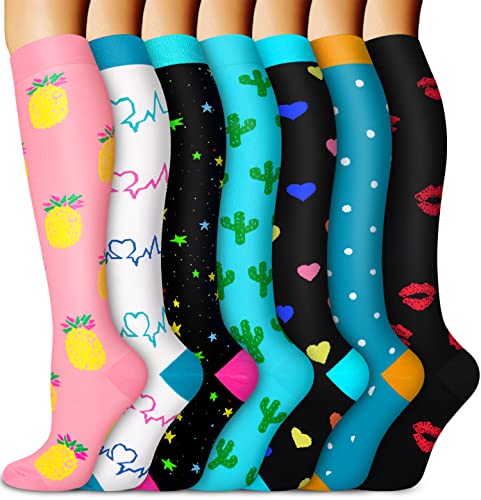 Aoliks Medical Compression Socks for Women & Men, 20-30 mmHg Funny Circulation Socks for Flying Pregnancy
