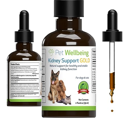 Pet Wellbeing Kidney Support Gold for Dogs - Vet-Formulated - Supports Healthy Kidney Function in Dogs - Natural Herbal Supplement 2 oz (59 ml)