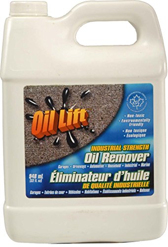 Oillift industrial strength concentrated Non toxic oil remover Removes oil from cement, asphalt and most surfaces Cleans up oil from garage floors and driveways