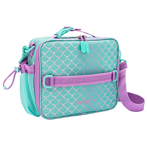 Bentgo Kids Prints Lunch Bag - Double Insulated, Durable, Water-Resistant Fabric with Interior and Exterior Zippered Pockets and External Bottle Holder- Ideal for Children 3+ (Mermaid)