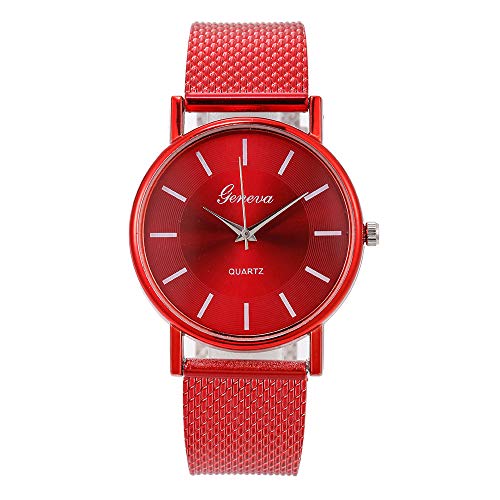 Watches for Women Fashion Waterproof Stainless Steel Mesh Wristwatch Bussiness Analog Quartz Watch (D)