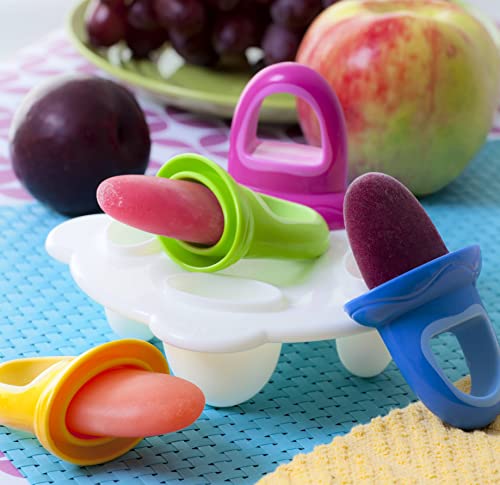 Nuby Garden Fresh Fruitsicle Frozen Pop Tray,Multicolored 1set 4 handle