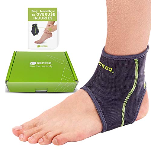 SENTEQ Ankle Brace for Men & Women- Compression Support for Sprained Ankles and Plantar Fasciitis, Elastic Neoprene Slim Sleeve for Jogging and Running, Ankle Stabilizer and Support for Walkers (2XL)