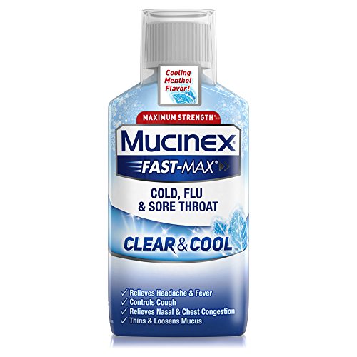 Mucinex Fast-Max Clear & Cool Cold, Flu, Sore Throat Liquid, 6oz