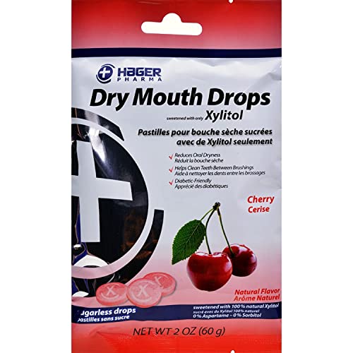 Hager Pharma Dry Mouth Drops with Xylitol, Cherry 2 oz ( Pack of 3)3