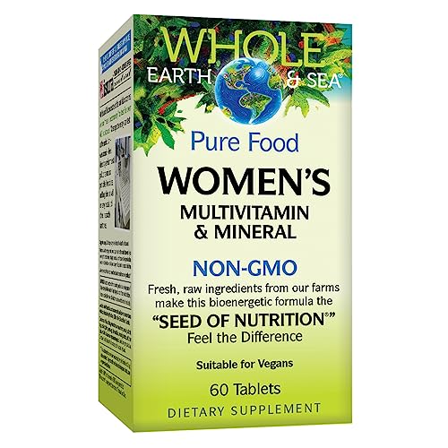 Whole Earth & Sea from Natural Factors, Women's Multivitamin & Mineral, Whole Food Supplement, Vegan, 60 tablets (30 servings)