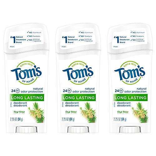 Tom's of Maine Long-Lasting Aluminum-Free Natural Deodorant for Women, Tea Tree, 2.25 oz. 3-Pack
