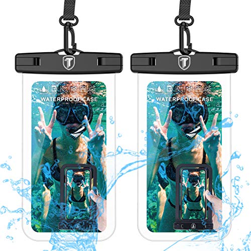 Tekcoo Waterproof Phone Case 2-Pack IPX8 Clear Pouch Dry Bag for Samsung Galaxy S23 Ultra Plus Note 20 S22 S21 FE A14 A03S A13 A23 iPhone 14 13 12 Pro Max XS XR SE 8 7 Moto G Stylus Pure Edge 5G UW