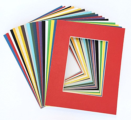 topseller100: Pack of 20 Mixed Colors 11x14 Picture Mats Matting with White Core Bevel Cut for 8x10 Pictures