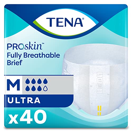 TENA ProSkin Ultra Adult Incontinence Brief M Heavy Absorbency Breathable, 67200, 80 Ct