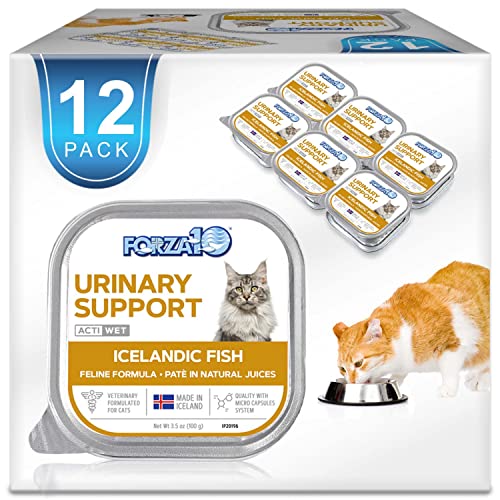 Forza10 Actiwet Urinary Cat Food, Canned Salmon Fish Flavor Urinary Tract Cat Food Wet, Vet Approved for Urinary Health, for Adult Cats, 3.5 Ounce…