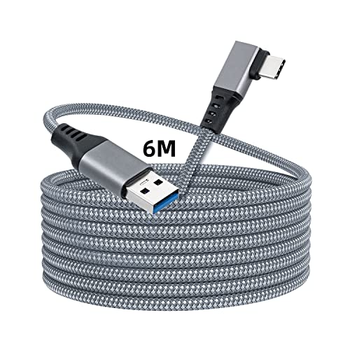 Mcbazel Oculus Quest 2 Link Cable,Link Cable 20ft Compatible with Quest 2/Quest/PC/VR,USB 3.0 to Type-C Long Cable Accessories 3A Fast Charging &5Gbps Data Transfer Cable for VR Headset,NS Switch