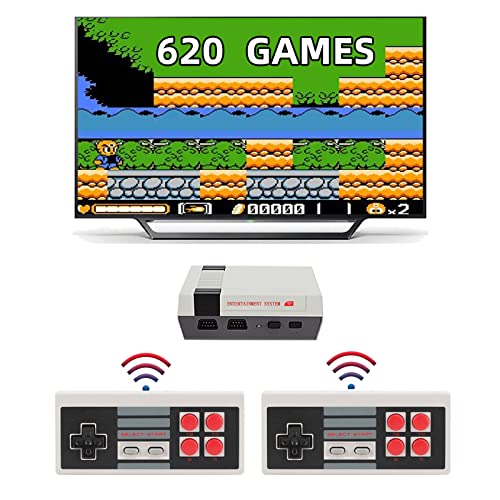 Jueapu Retro Game Console NES Classic Edition System Plug and Play TV Games with Wireless Controller, NES Game Console Built in 620 Classic Video Games Emulator for Kids and Adults AV Output