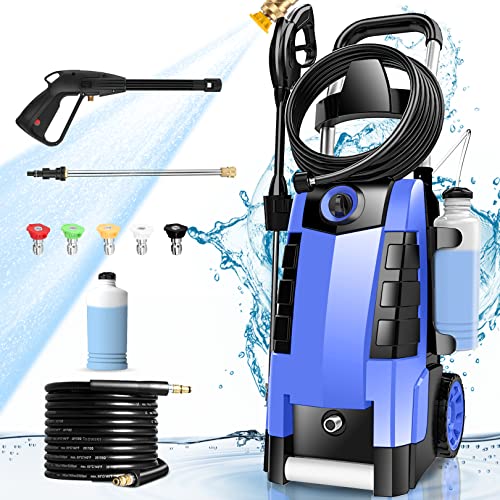 TEANDE Pressure Washer TE3000 Electric Power Washer, 1800W 1.9GPM High Pressure Washer Portable Washer Cleaner, with with 5 Nozzles, Soap Bottle, Best for Cleaning Cars, Driveways, Patios