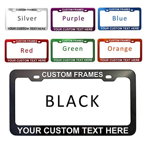 leisure MART Custom License Plate Frame, Personalized Your Own Text Customize Funny Metal Car Accessories License Plate Holder Chrome 2 Holes