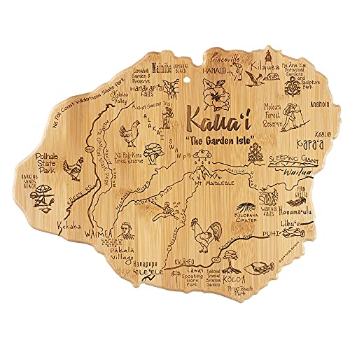 Totally Bamboo Destination Kauai Serving and Cutting Board, Includes Hang Tie for Wall Display