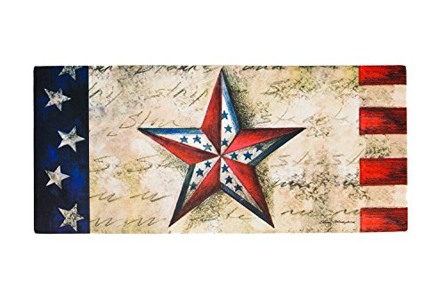 Evergreen Sassafras Stars on Star Interchangeable Entrance Doormat | Indoor and Outdoor | 22-inches x 10-inches | Non-Slip Backing | All-Season | Low Profile | Home Décor