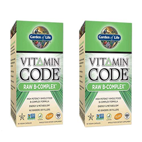 Vitamin Code Raw B-Complex High Potency Whole Food Formula Supports Energy and Metabolism Without Binders or Fillers (60 Vegan Capsules) Pack of 2