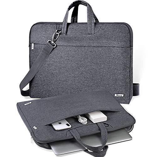 V Voova Laptop Bag Carrying Case 15 15.6 16 inch with Shoulder Strap, Slim Computer Sleeve Compatible for MacBook Pro 15/16, 15' Surface Laptop, Dell XPS 15, HP Asus Acer Lenovo Notebook, Grey