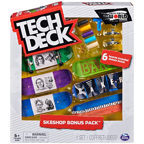 TECH DECK, Sk8shop Fingerboard Bonus Pack, Collectible and Customizable Mini Skateboards, Kids Toys for Ages 6 and up (Styles May Vary)