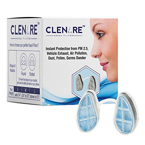 Clenare Invisible Nasal Filter Body (Small + Medium + Large + X-Large) (Slotted) - (Pack of 4) Defense Against Air Pollution, Ultra- Breathable, Stronger Filtration