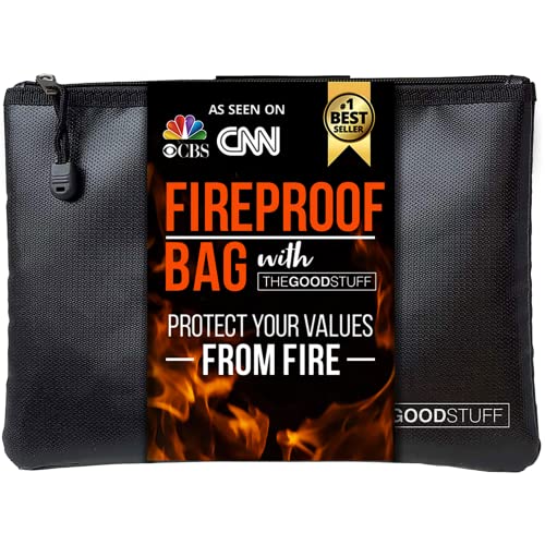 Water and Fireproof Pouch (10' x 13' / 2000℉), Protect Important Documents, Fireproof Bags (Extra Strength), Waterproof and Fireproof Document Bag, Fire Safe Bags, Keep Your Documents Safe (Legal)