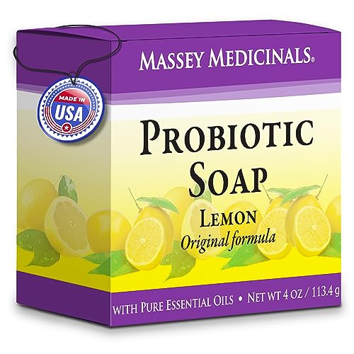 Candida Freedom Massey’s CF 100% Natural Probiotic Soap - Powerful Tea Tree and Lemon Body Soap - 4oz Lemon Scent