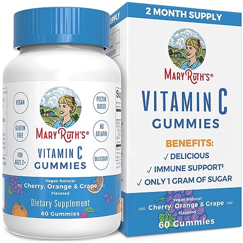 MaryRuth's Vitamin C Gummies | Supplement for Immune Support & Overall Health | Immune Support Supplement | Vitamin C for Adults & Kids | Vegan | Non-GMO | 60 Servings