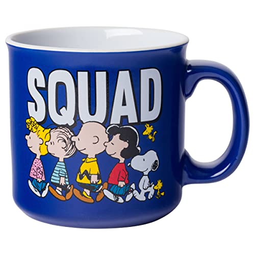 Silver Buffalo Peanuts Squad Ceramic Camper Style Coffee Mug, 20 Ounces